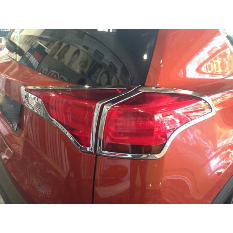 

Rear Taillight Sticker For Toyota RAV4 RAV 4 2013 2014 2015 ABS Chrome Rear Tail Light cover Car Styling Auto Accessories 4pcs