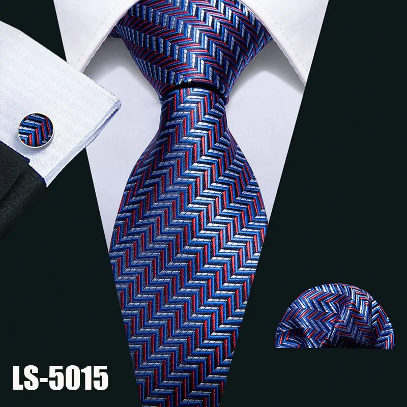 LS5015 LS-822, мужской галстук, черный, Пейсли, шелк, классический, Barry. Wang, галстук, Hanky, запонки, набор для мужчин, официальный, Свадебный, для вечеринки, для жениха - Цвет: LS5015