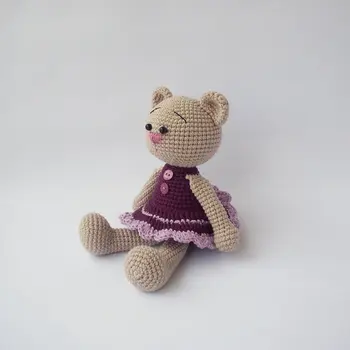 

Crochet Cute Teddy Girl Doll Crochet rattles Toy
