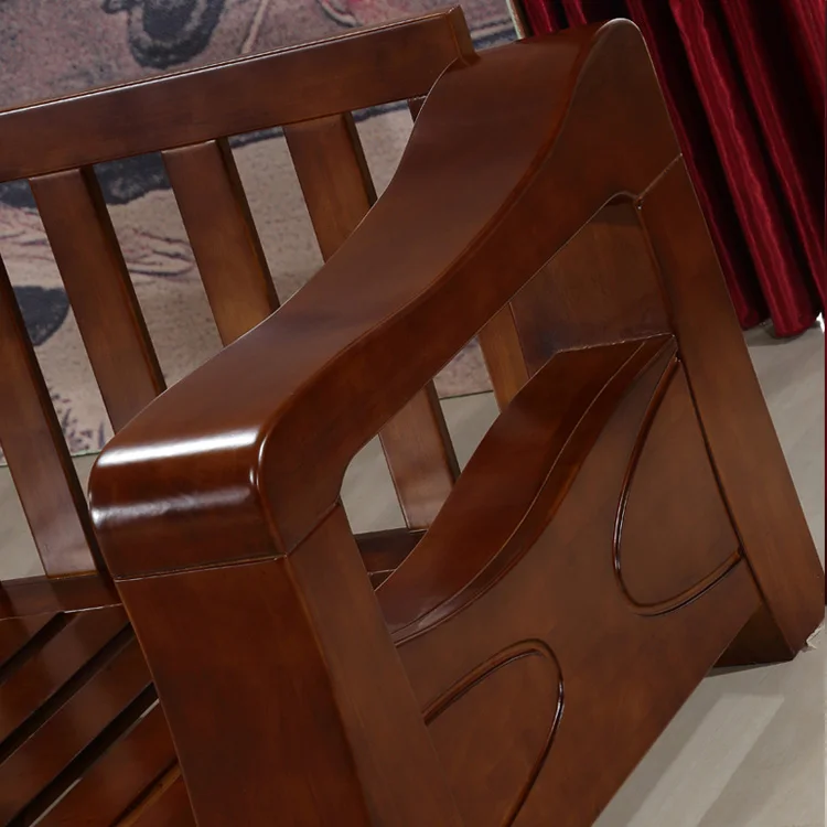 Solid wood sofa modern Chinese style living room Furniture Rubber wood Cloth art Couch Free shipping