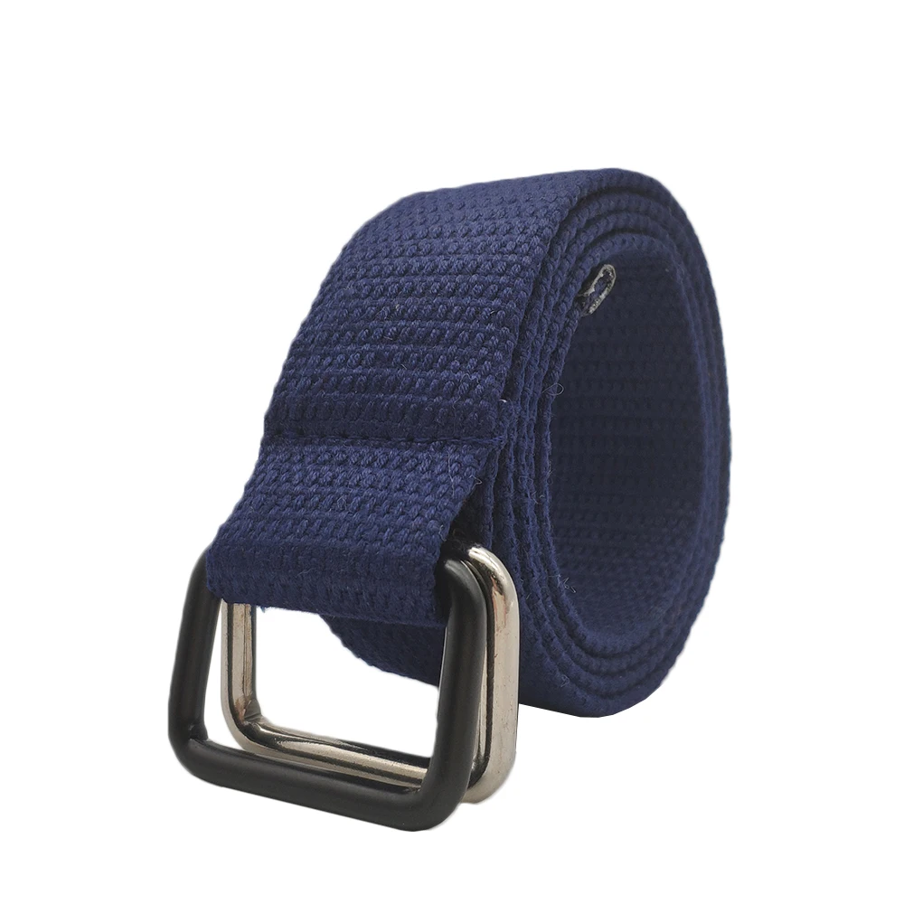 

Hot Fashion Neutral Nylon Canvas Belt Ring Double Buckle Student Belt Canvas Belt Casual Pants Cool Wild As Gift Woven Belts
