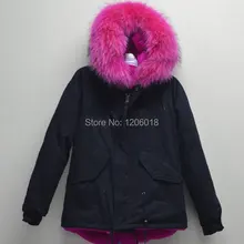 Принимаем комбинированные заводские цены, модная зимняя Черная куртка с ярко-розовым меховым воротником, пальто, верхняя одежда, зимнее пальто, женская парка