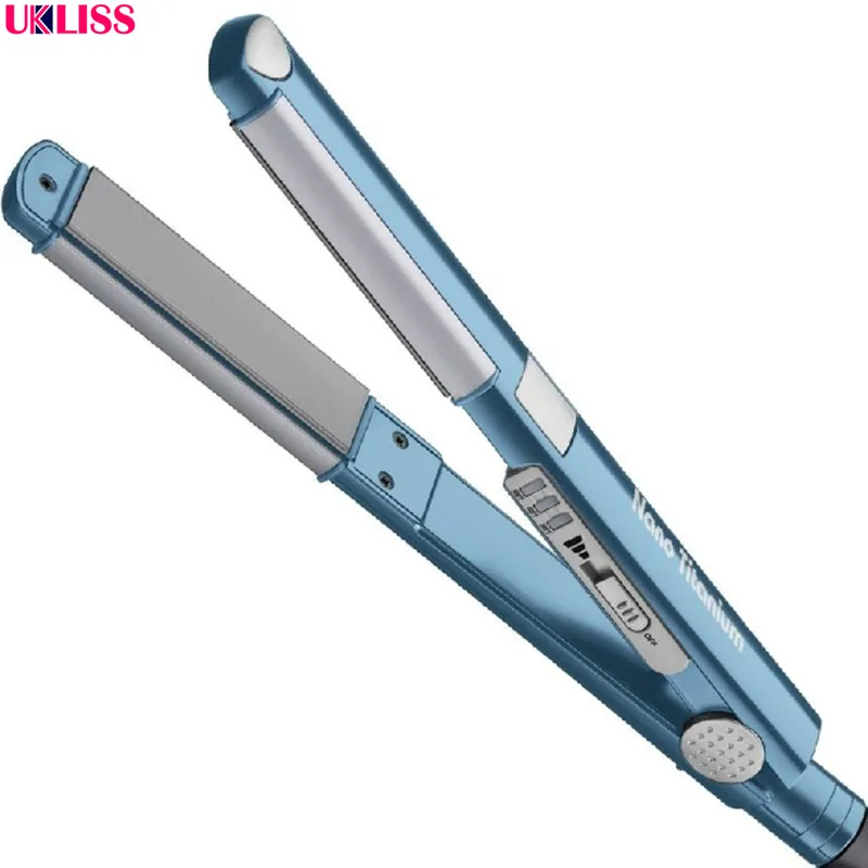

Free shipping Electronic beauty Styling Tool blue LED 11/4 nano titanium 450F tempeture Nano Titanium Straightening Iron