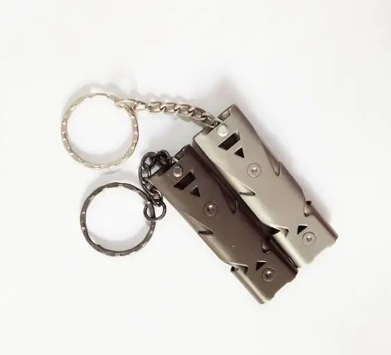 

300PCS Double Pipe High Decibel Stainless steel Pet Emergency Survival Whistle Keychain Cheerleading Whistle