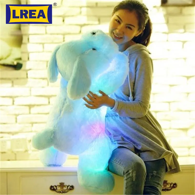 

Brand Super discount 1pc 50cm luminous dog plush doll colorful LED glowing dogs cushion for kids birthday gift LREA