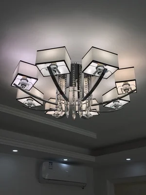 LED E27 Современные Железные Хрустальные Тканьевые Светодиодные Лампы.Светодиодные Светильники.Люстры Потолочные. Потолочные