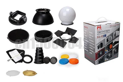 

Flash Accessories Kit K9 (Barndoor/snoot/softbox/honeycomb/beauty disc/diffuser) For Can&n Nik&n S&ny Pentax Sigma Nissin
