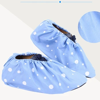 

Cotton linen print dust-proof non-slip shoe cover reusable School room dustproof and clean first choice