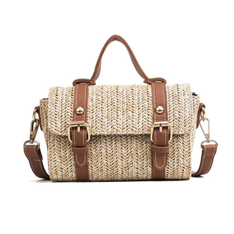 Women Summer Fashion Handbag INS Popular Female Casual Straw Bag Holiday Lady Shoulder Bag Travel Knitted Tote Bolsa SS7219 (2)