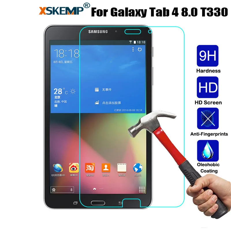 XSKEMP 9H Tempered Glass Screen Protector Film For Samsung Galaxy Tab 4