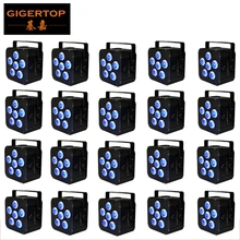 Квадратной формы 6x18 Вт RGBWA УФ-цветная батарея Беспроводное сценическое освещение 6/10 DMX каналы черный чехол США/ЕС/AU Plug