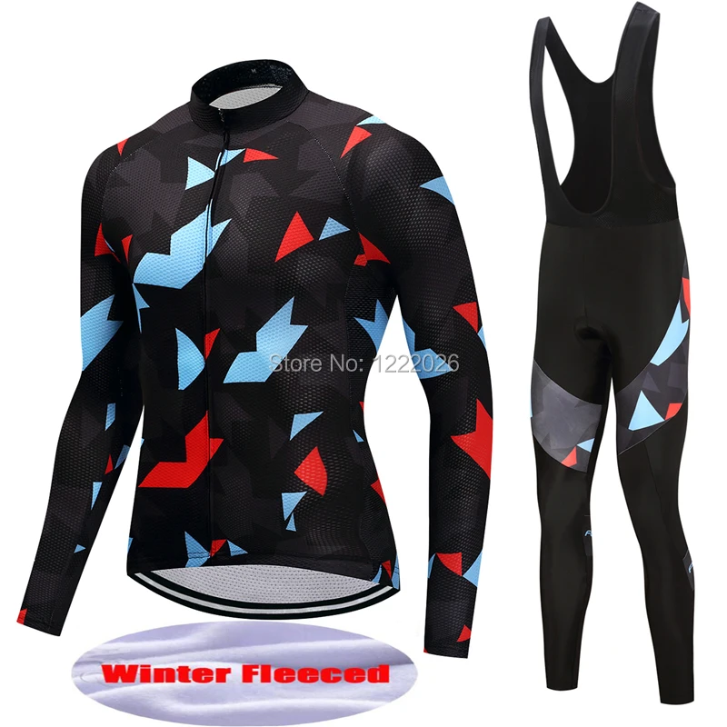 

FUALRNY 2018 Cycling Jersey Set Winter Long Sleeve Bicycle Thermal Fleece Ropa Roupa De Ciclismo Invierno MTB Bike Clothing