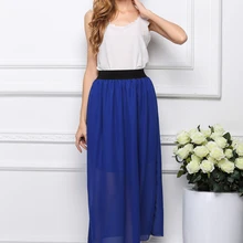 Юбки для женщин стильные женские 2 слоя длинный макси шифоновый плиссированный эластичный пояс юбка женская одежда