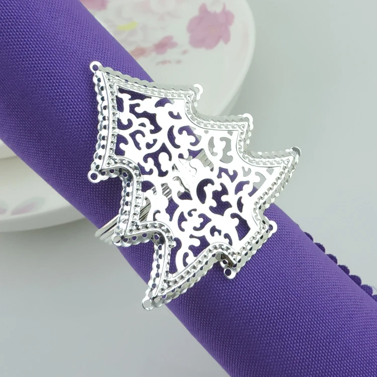 

50p Christmas tree Napkin Ring Serviette Holder Wedding Banquet Dinner Decor Favor Napkin buckle Christmas decorations Wholesale