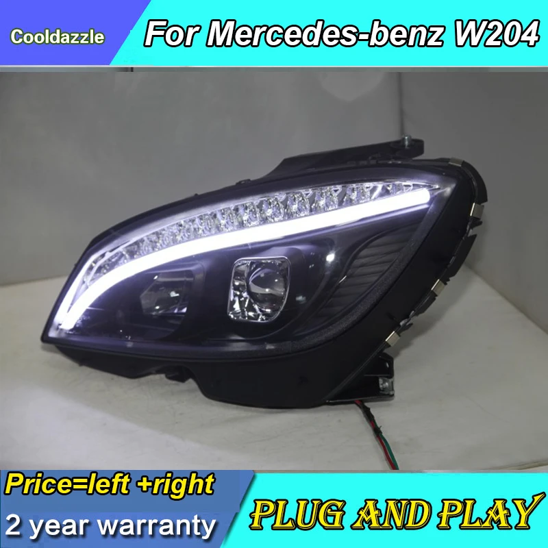 Для Mercedes-Benz W204 светодиодный налобный фонарь 2007 2008 2009 2010 2011 головной светильник