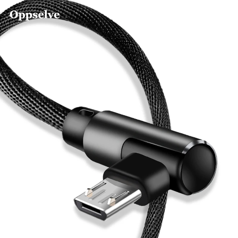 Oppselve 1 м 2 Micro USB кабель для Xiaomi Redmi Note 5 Pro 4 90 градусов зарядки и передачи данных Samsung
