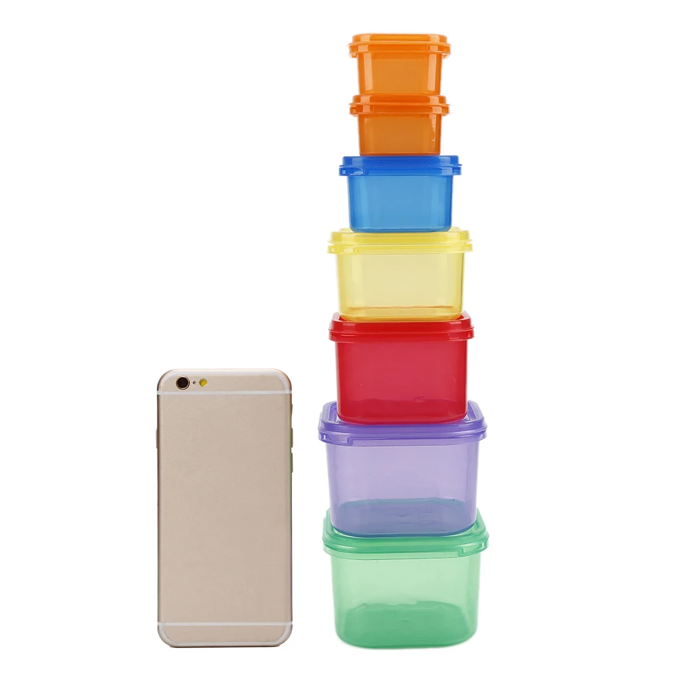 

7pcs/set Colorful Microwave Box Storage lunch Box Container Multifunction Product For Kitchen meal prep