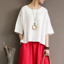 Женская футболка с вышивкой на каждый день, качественный топ с коротким рукавом, летняя новая женская одежда с круглым вырезом белого и красного цвета, футболки