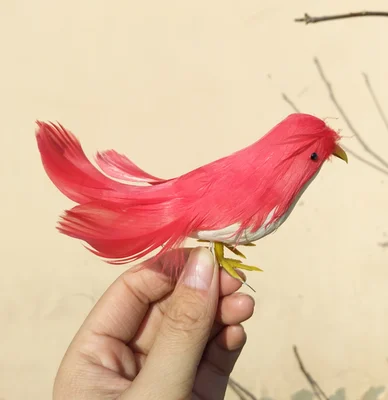

mini simulation red bird model toy foam&feather fly- bird gift about 12cm 1074