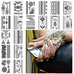 Водостойкие Смываемые тату-наклейки европейский и американский стиль печать рука татуировки наклейки Черный Простой тату-наклейки в виде