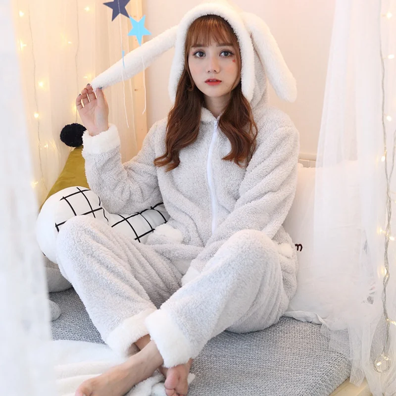 JINUO Новое поступление 9 видов стилей Милая мультяшная женская зимняя плюшевая Пижама комплекты для молодых девушек теплая милая мягкая домашняя одежда для сна