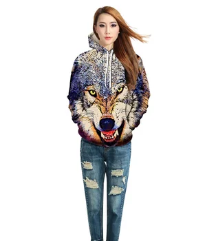 

Manufacturers spot new European and American wild Wolf digital printing lovers custom hoodie dw-80 Polyester pullvero