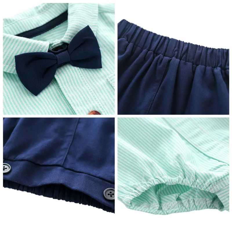 Летний комплект одежды для новорожденных мальчиков, летний костюм, прочный комбинезон+ синий комбинезон, повседневный детский комплект одежды для мальчиков