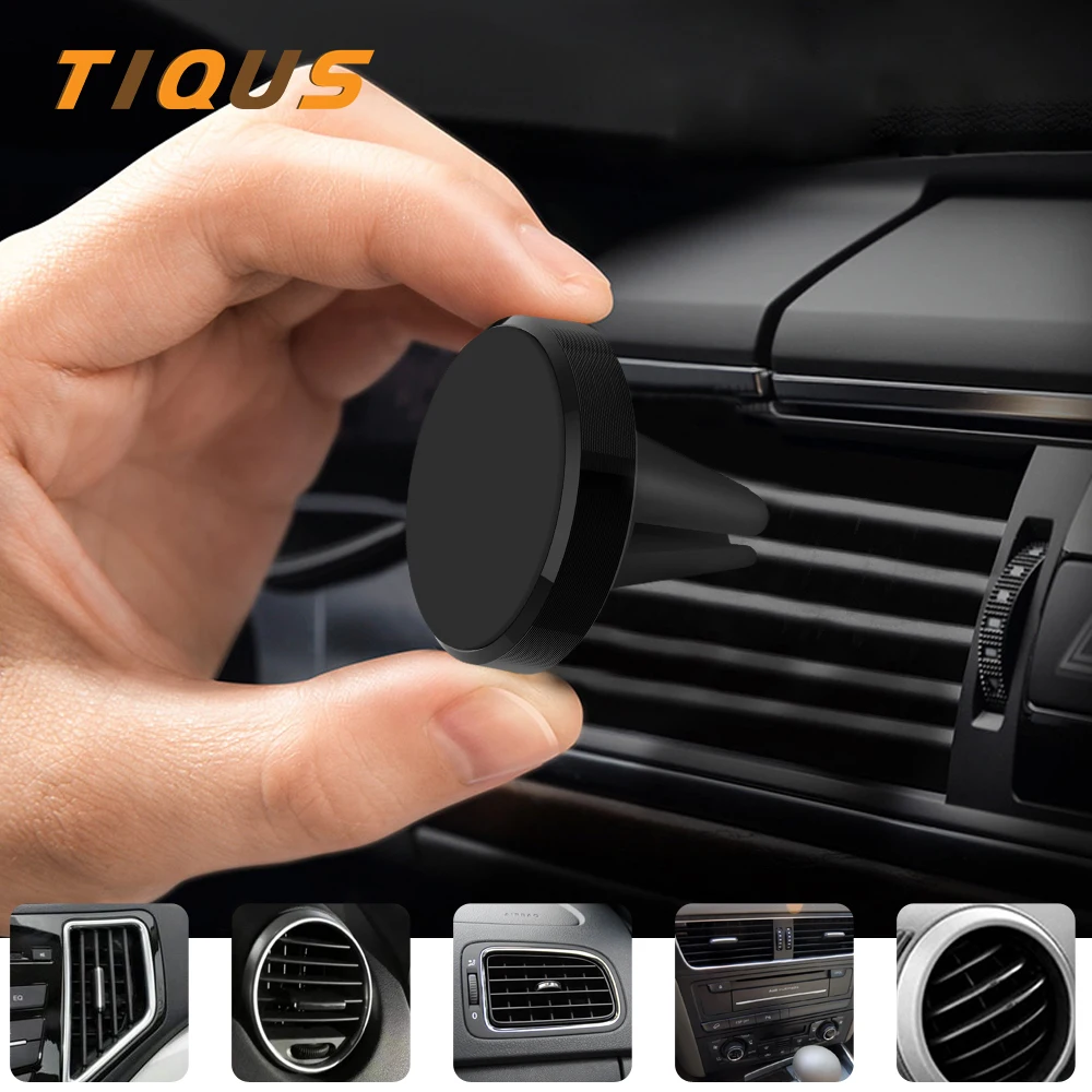 TIQUS сильный магнит Автомобильный держатель для телефона Подставка в автомобиль для iPhone Универсальный Магнитный вентиляционный держатель для мобильного телефона Поддержка