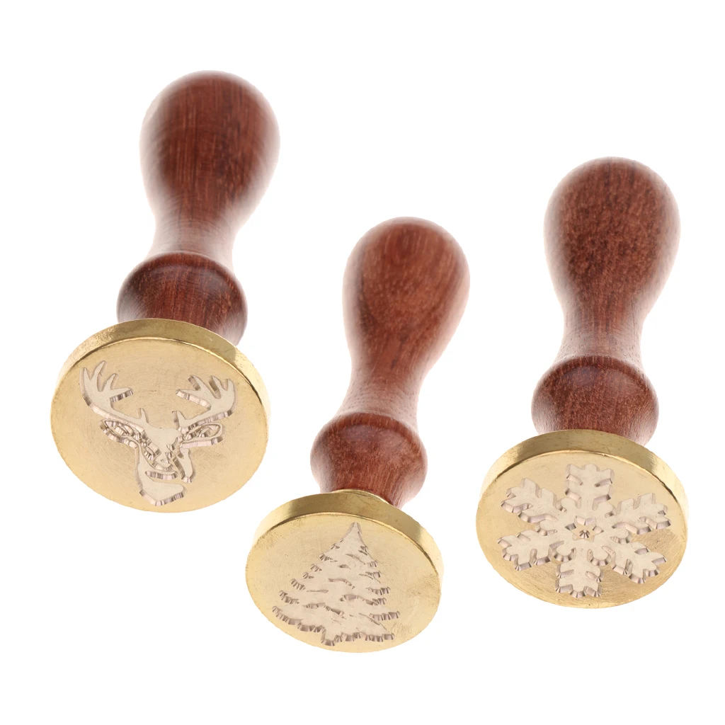 Vintage Sealing Seal Wax Stamp Christmas Deer Snowflake Tree Model for Wedding Invitations