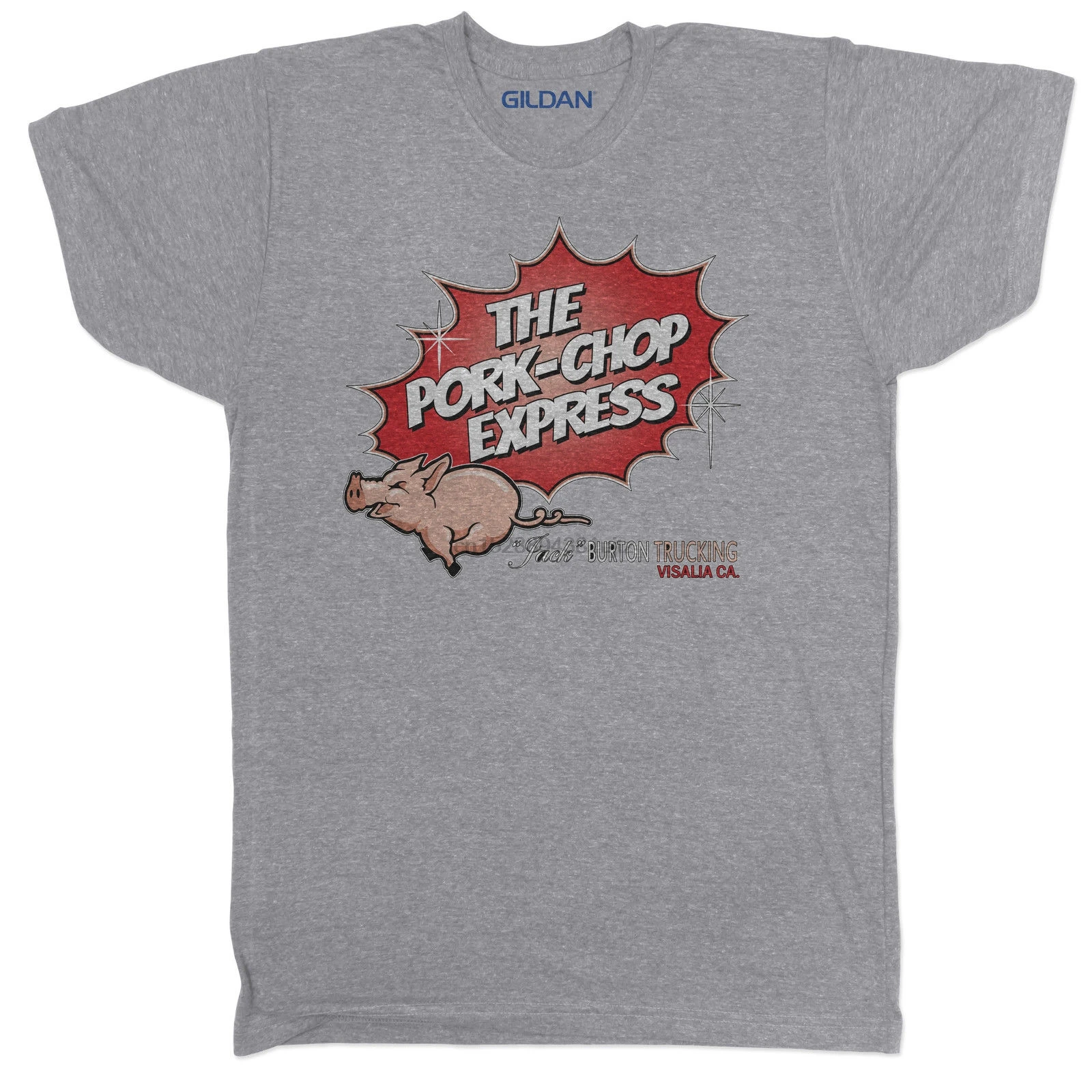 

Pork Chop Express Big Trouble In Little China Movie Film Cult Grey T Shirt Printed T-Shirt Men Short Sleeve O-Neck Cotton