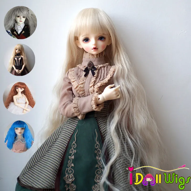 High Temperature Fiber Long Body Wavy 5 Different Colors Bubble Roll Hair Wig for BJD Doll 1/3 1/4 1/6 scale accessories | Игрушки и