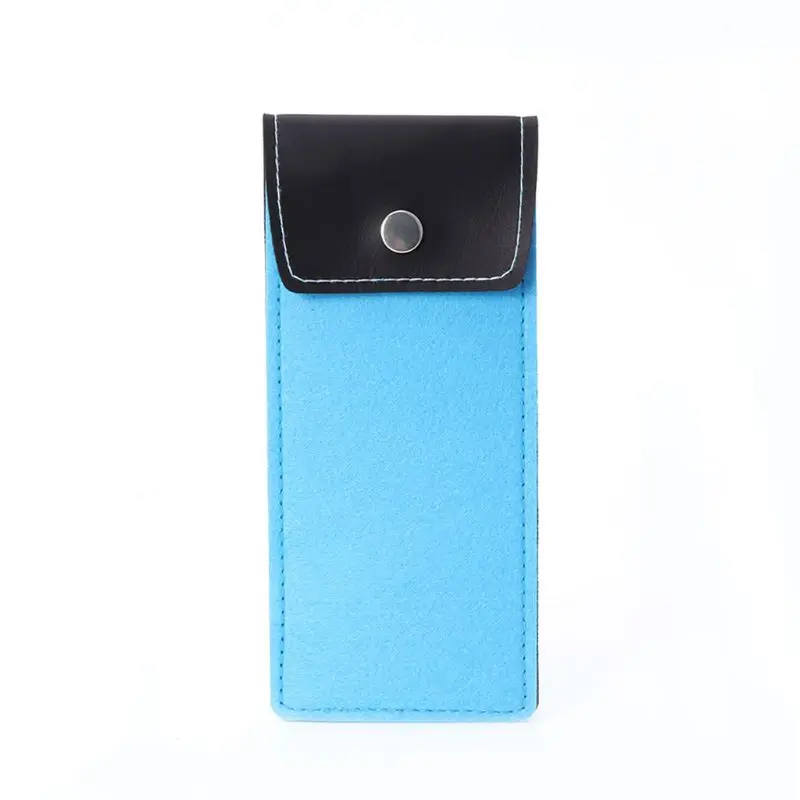 

Portable Eyeglass Bag Pouch Leather Splice Felt Glasses Case Sleeve Cosmetic Sunglasses
