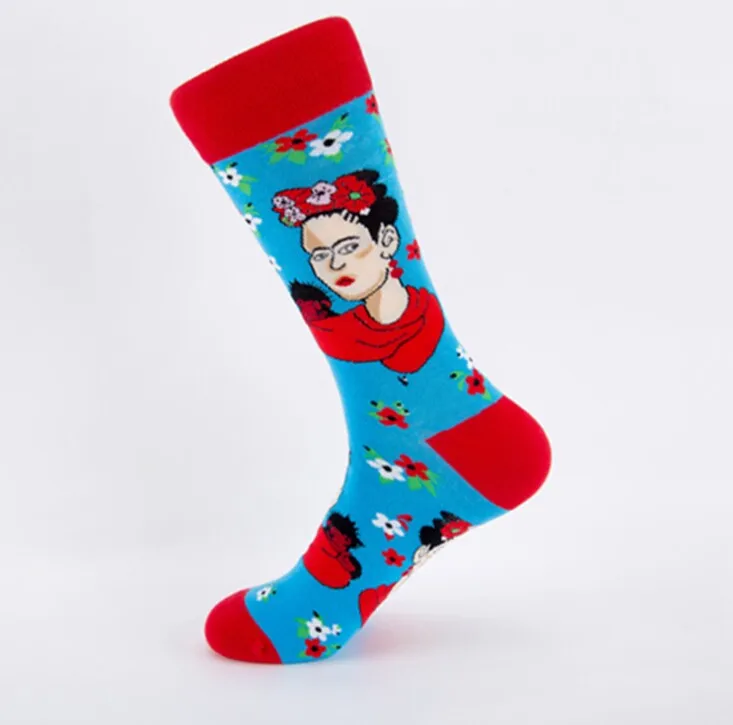 Стиль цветок череп модные носки короткие узор носки хлопковые с забавным для женщин зимние мужчин унисекс Happy короткие