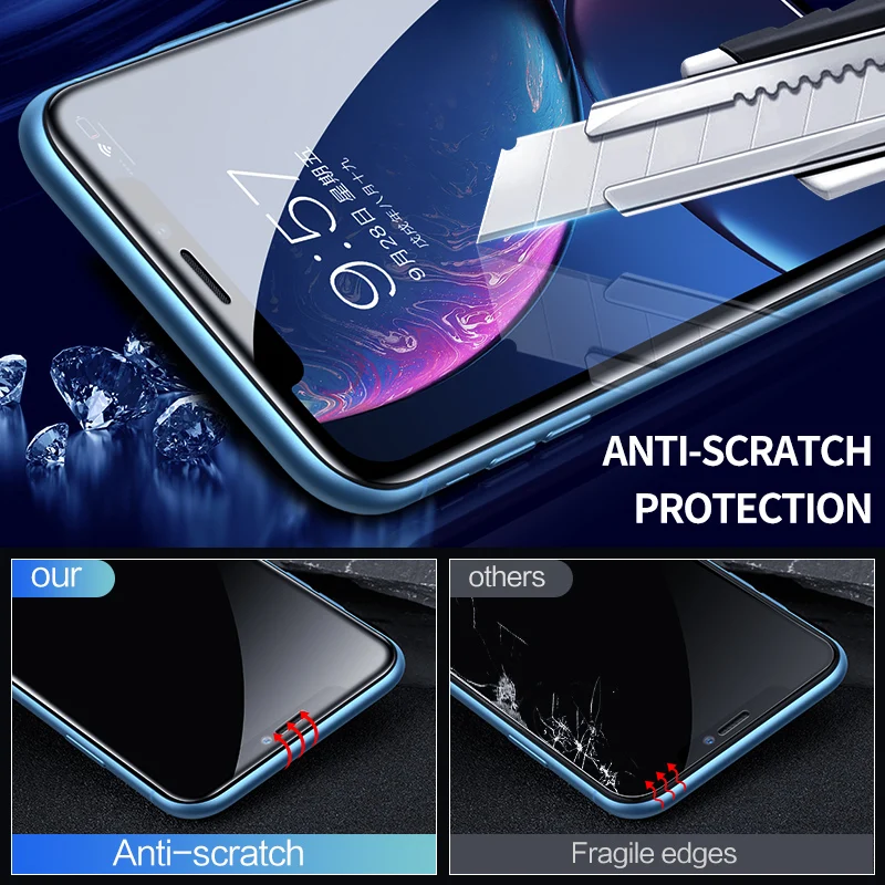 SmartDevil анти-голубой свет алмаз закаленное Стекло для iPhone 7 Plus 8 8 Plus HD полный Экран протектор для iPhone X XR XS Макс фильм