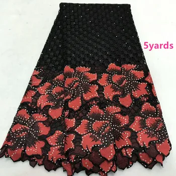 

Hotselling Guipure Lace stones African Water Soluble Chemical Lace Embroidery Cord Lace Fabric 5yards dfno152