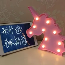 4 Colors Cute Unicorn Head Led Night Light Lamps On Wall For Home Bedside Nightlight for kids Toy Christmas Gifts