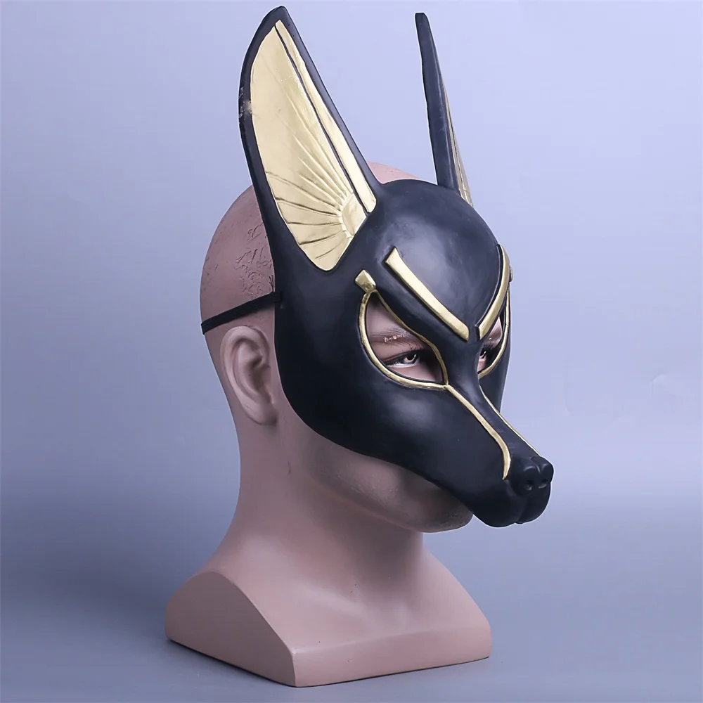 Египетская Anubis косплей маска для лица ПВХ Canis spp голова Волка животных бутафория для маскарада вечерние Хэллоуин нарядное платье мяч