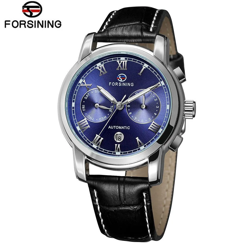 

Forsining 2017 Luxury Men's Roman Number Day/Week Mechanical Watch Auto Wristwatch Watch Free Ship
