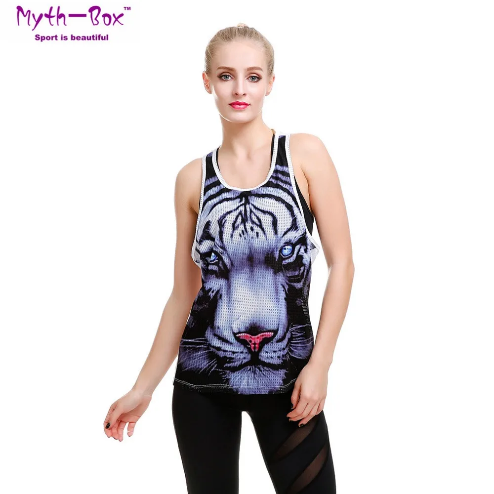 

Women Sport Vest Tiger 3D Print Backless Yoga Shirts S-4XL Running Fitness T-shirts Mesh Hollow Out Tank Tops Gym Workout Blouse