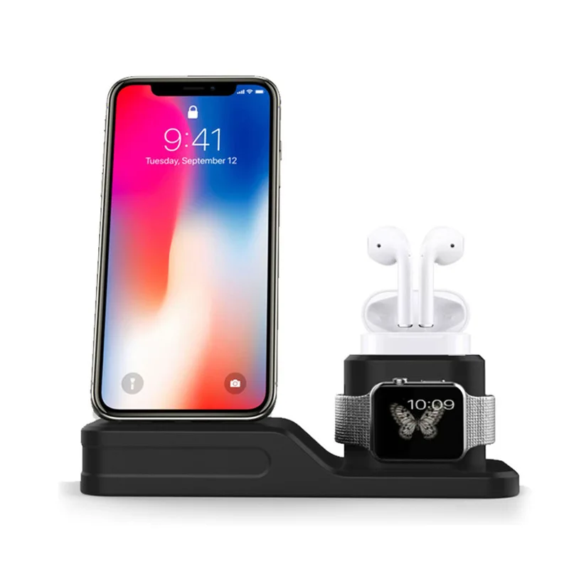 Беспроводное зарядное устройство Qi для Apple watch 1 2 3 iPhone XS Max XR X 8 Plus AirPods быстрая