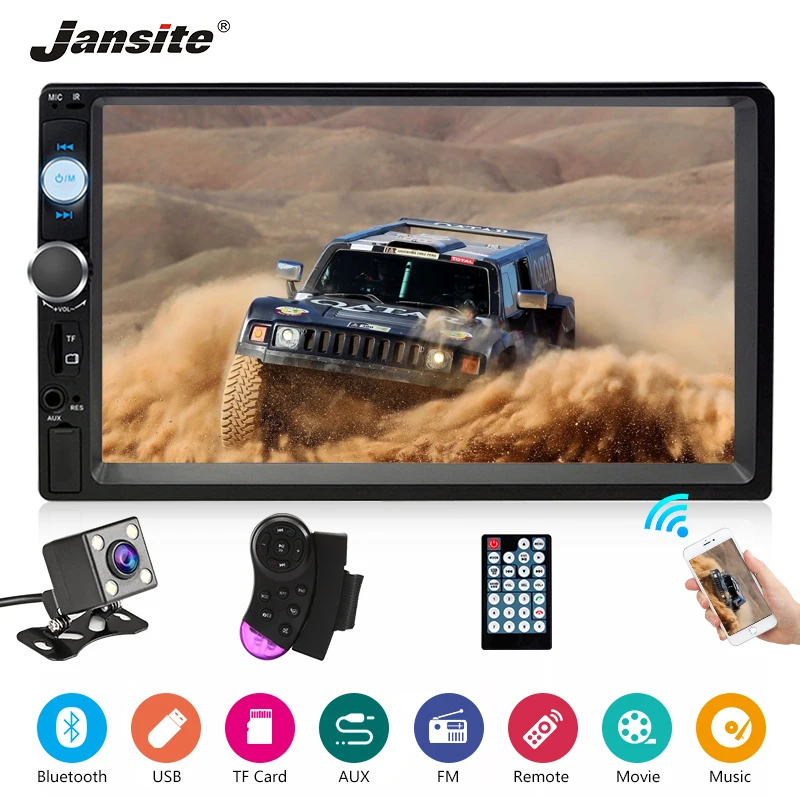 

Jansite 7" 1080P Car Radio DVD MP5 player Digital Touch screen Multimedia player mirror 2din car autoradio Support Rear camera