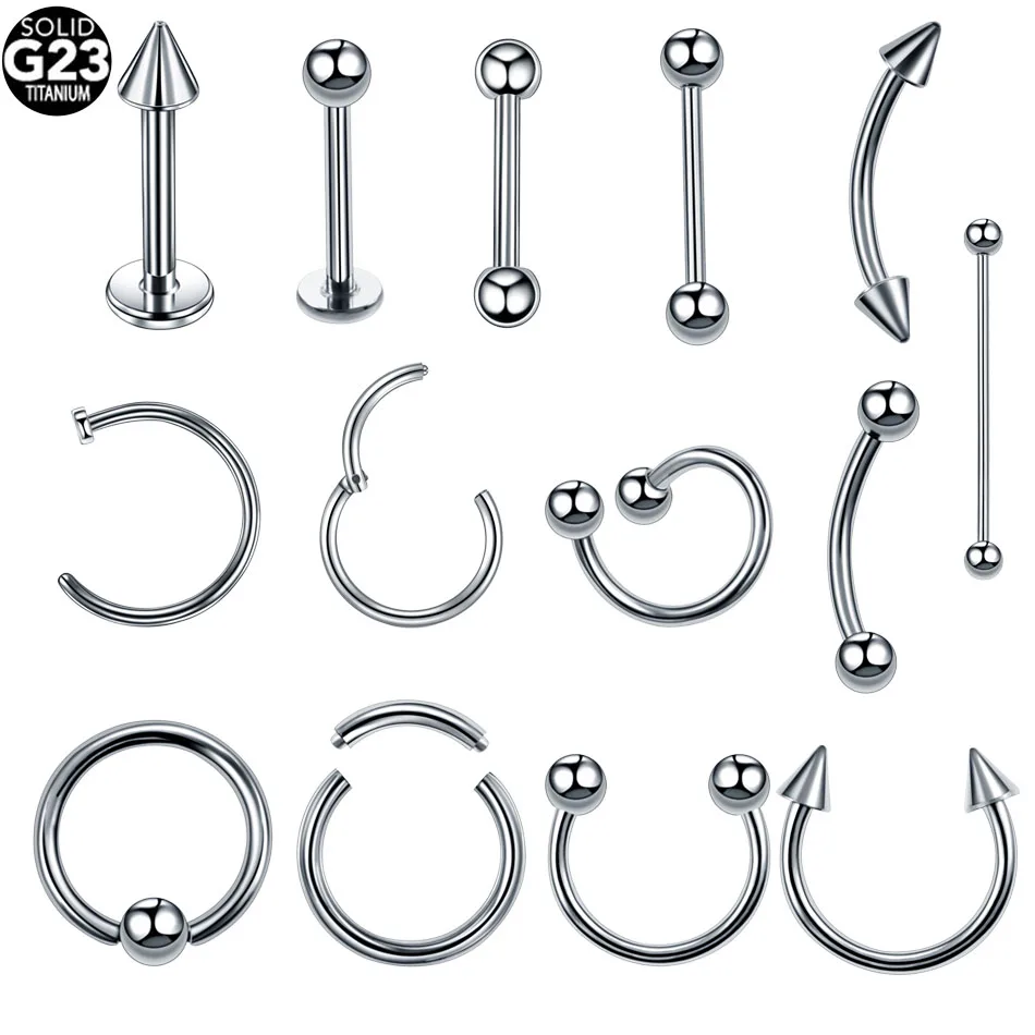 

Fashion G23 Titani Circular Bead Rings Horseshoe Eyebrow Tongue Nose Hoop Piercing Labret Stud Ring Ear Cartilage Tragus Jewelry