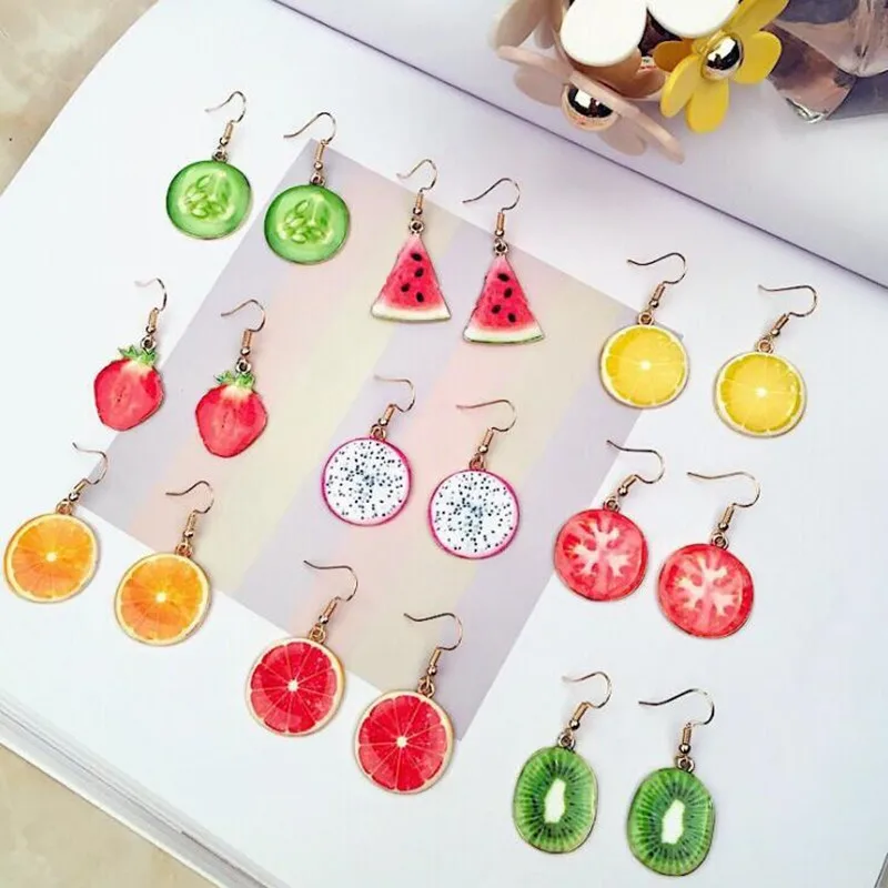 

Creative Summer Fruits Earring Women Lady Girls Ear Hook Jwewlry Earrings Wedding Party Gift Halloween Christmas