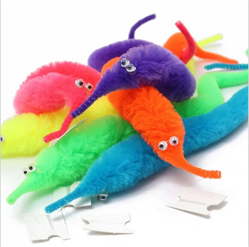 6pcs Magic Trick Twisty Fuzzy Worm kids Animals Toys Soft Interactive Easy to do Sea Horse Magic