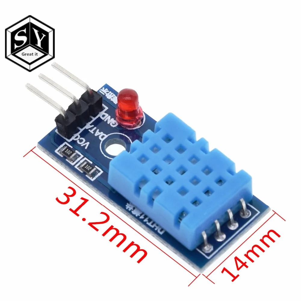 Отличный IT 1 шт. умная электроника DHT11 модуль датчика температуры и относительной влажности для arduino Diy Kit со светодиодной подсветкой