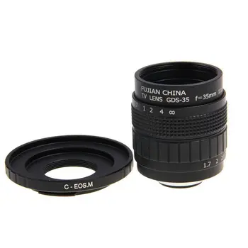 

Fujian 35mm F1.7 CCTV Movie lens +C Mount to Canon EOS M M2 M3 M5 M6 M10 Mirrorless Camera