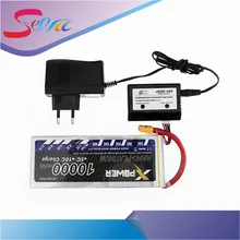 RC Drone Batteria 11.1V Lipo 10000mAh 3s 30C XT60 T EC5 XT90 With Smart Charger 3 in1 Cable Set For RC Airplane Drone Qctocopter