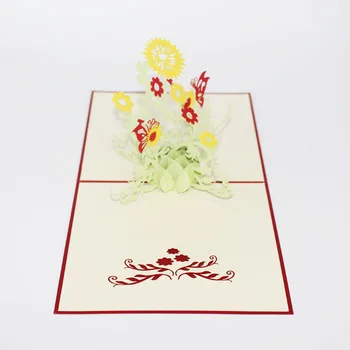 

3D Laser Cut Handmade Carving Sun Flower Paper Invitation Greeting Cards PostCard Birthday Party Teachers' Day Creative Gift