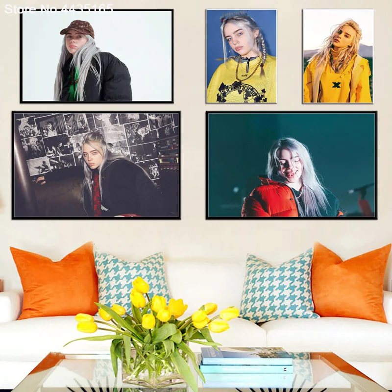 

Billie Eilish Poster Singer Star Posters and Prints Wall Art Picture Decoration Canvas Painting for Living Room Home Decor