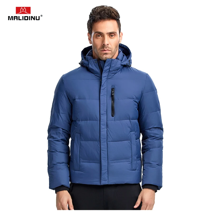 MALIDINU 2019 Down Jacket Men Winter Down Coat High Quality Brand Thick Warm Winter Jacket 70%White Duck Down Puffer Jacket Men